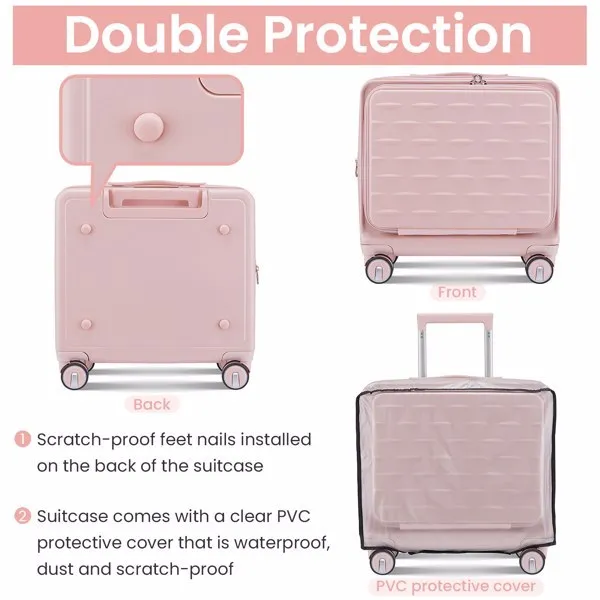 18 Inch Carry On Luggage, Three Pieces- FREE USA SHIPPING