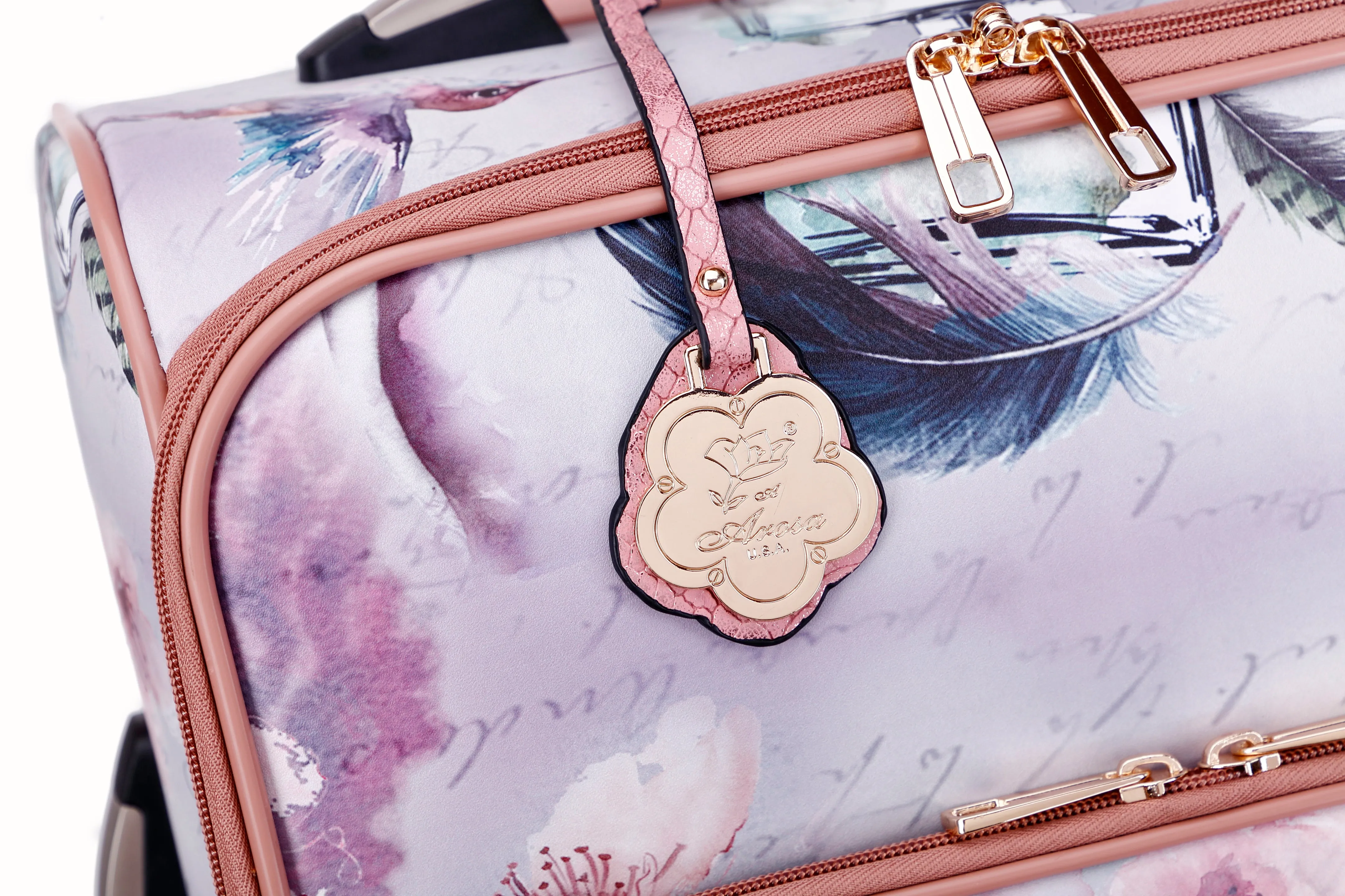 Arosa Designer Feather Print Luggage