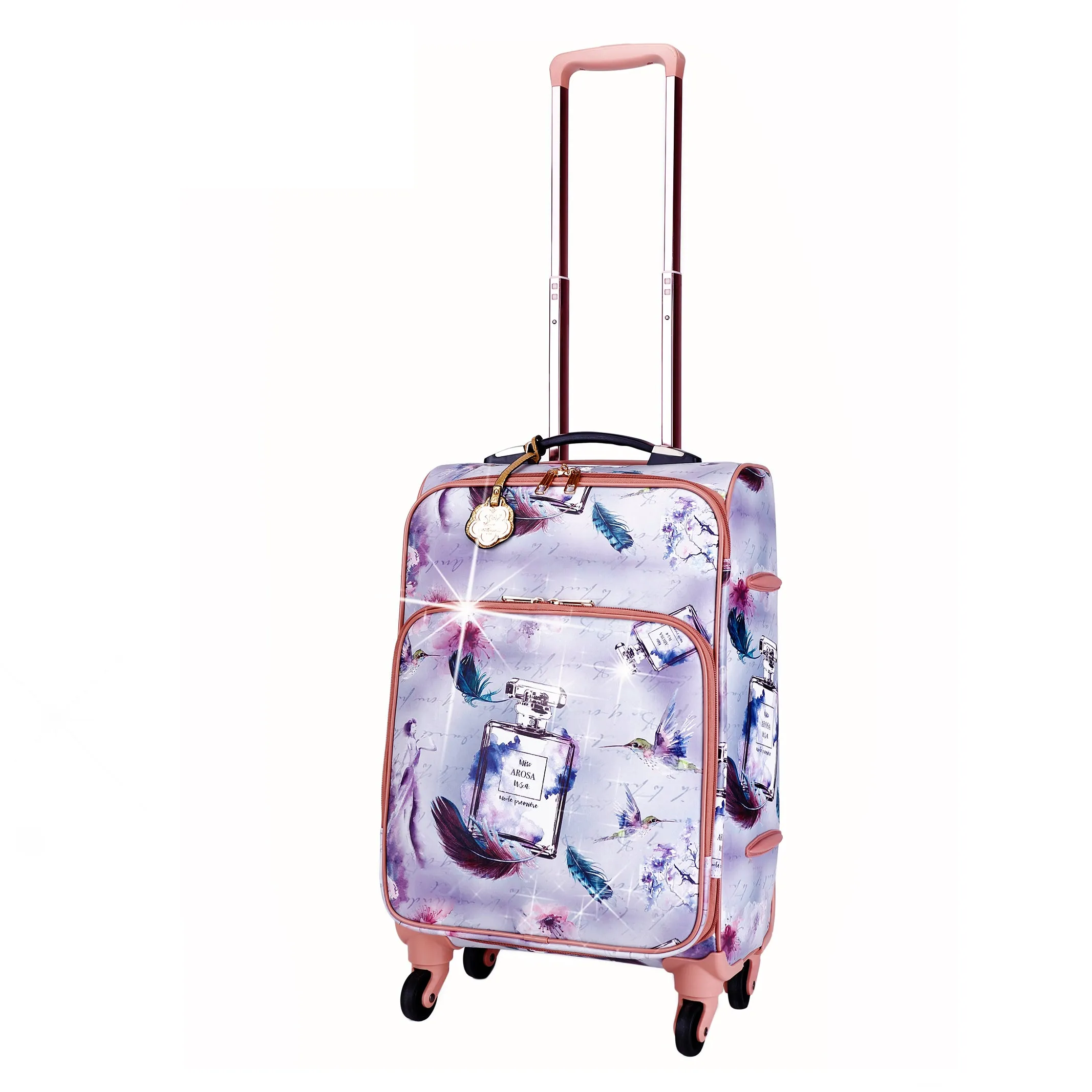 Arosa Designer Feather Print Luggage
