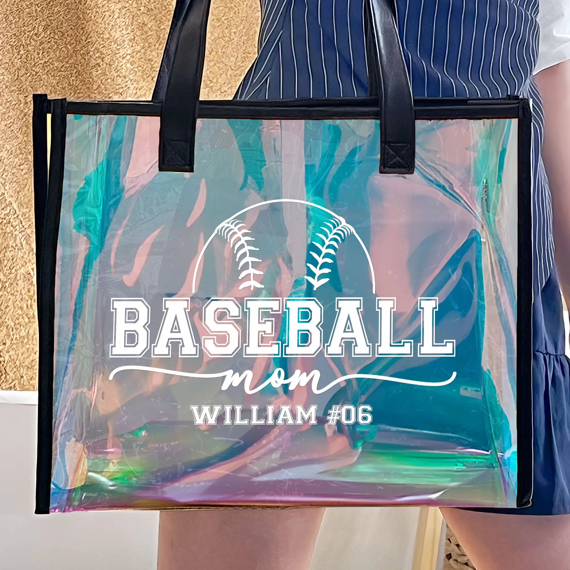 Baseball Mom - Personalized Holographic Tote