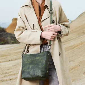 Best Green Leather Womens Vintage Tote Handbag Handmade Tote Crossbody Purse for Ladies