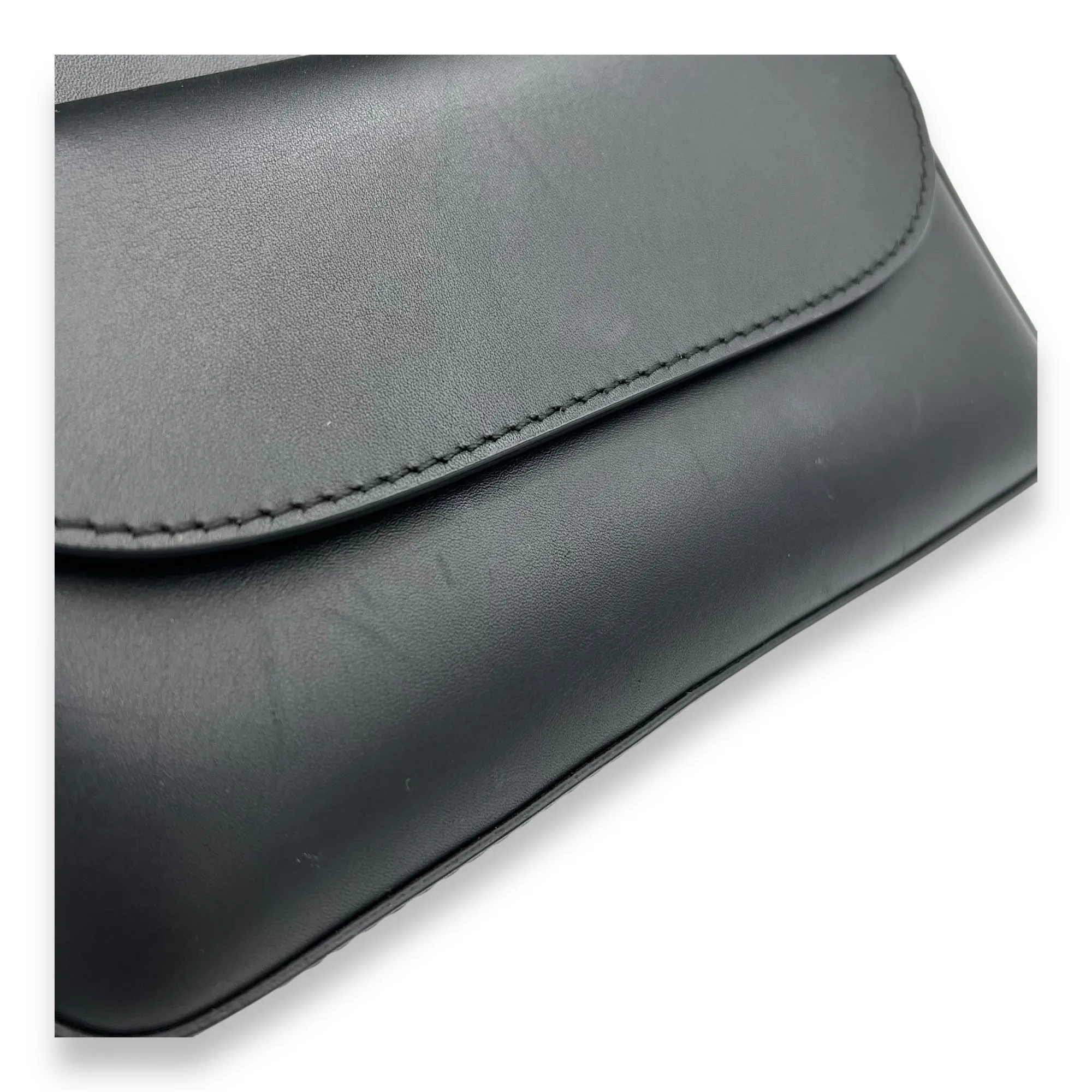 Birdie Studded Black Crossbody Bag in Calfskin, Mixed hardware