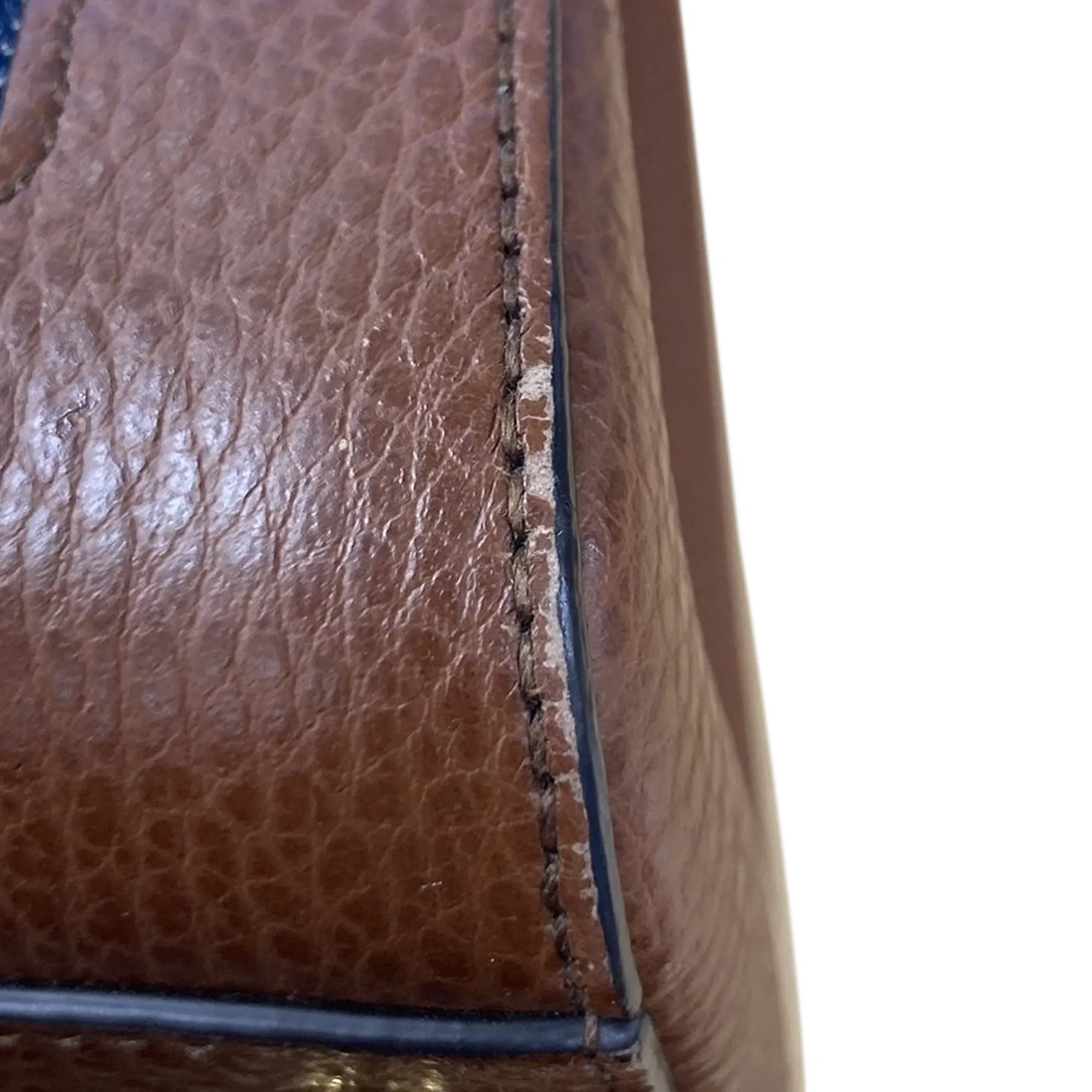 Blue Gucci Medium GG Denim Jackie 1961 Tote Satchel