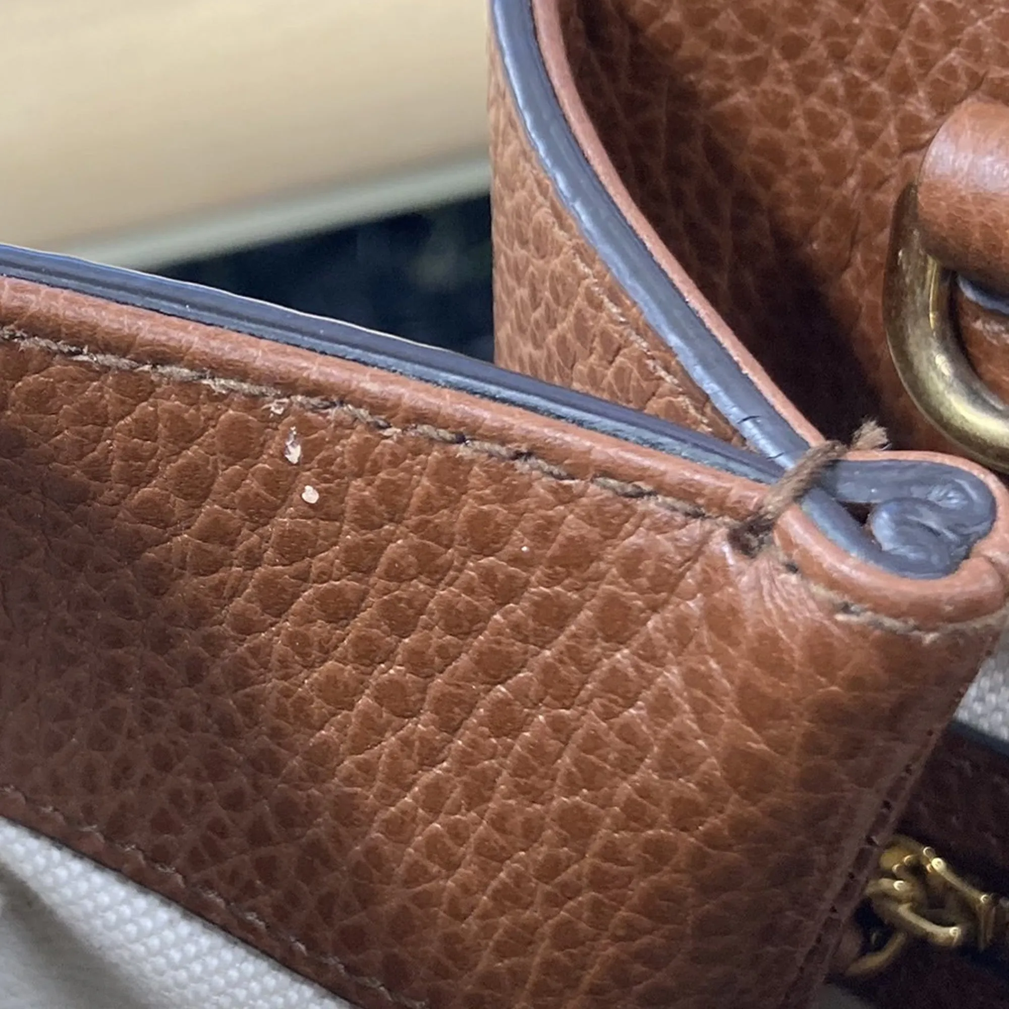 Blue Gucci Medium GG Denim Jackie 1961 Tote Satchel