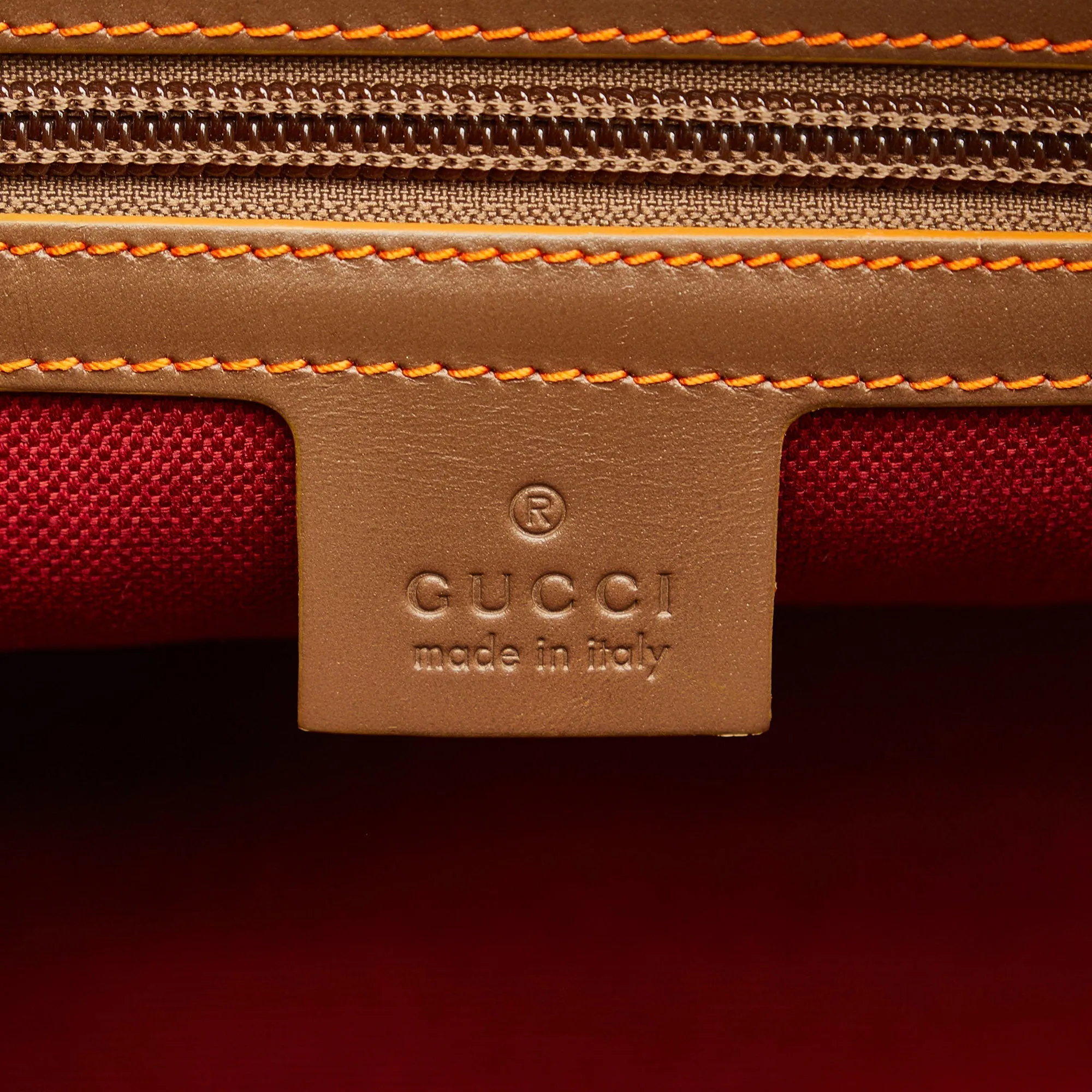 Brown Gucci GG Supreme Web Duffle Tote Satchel