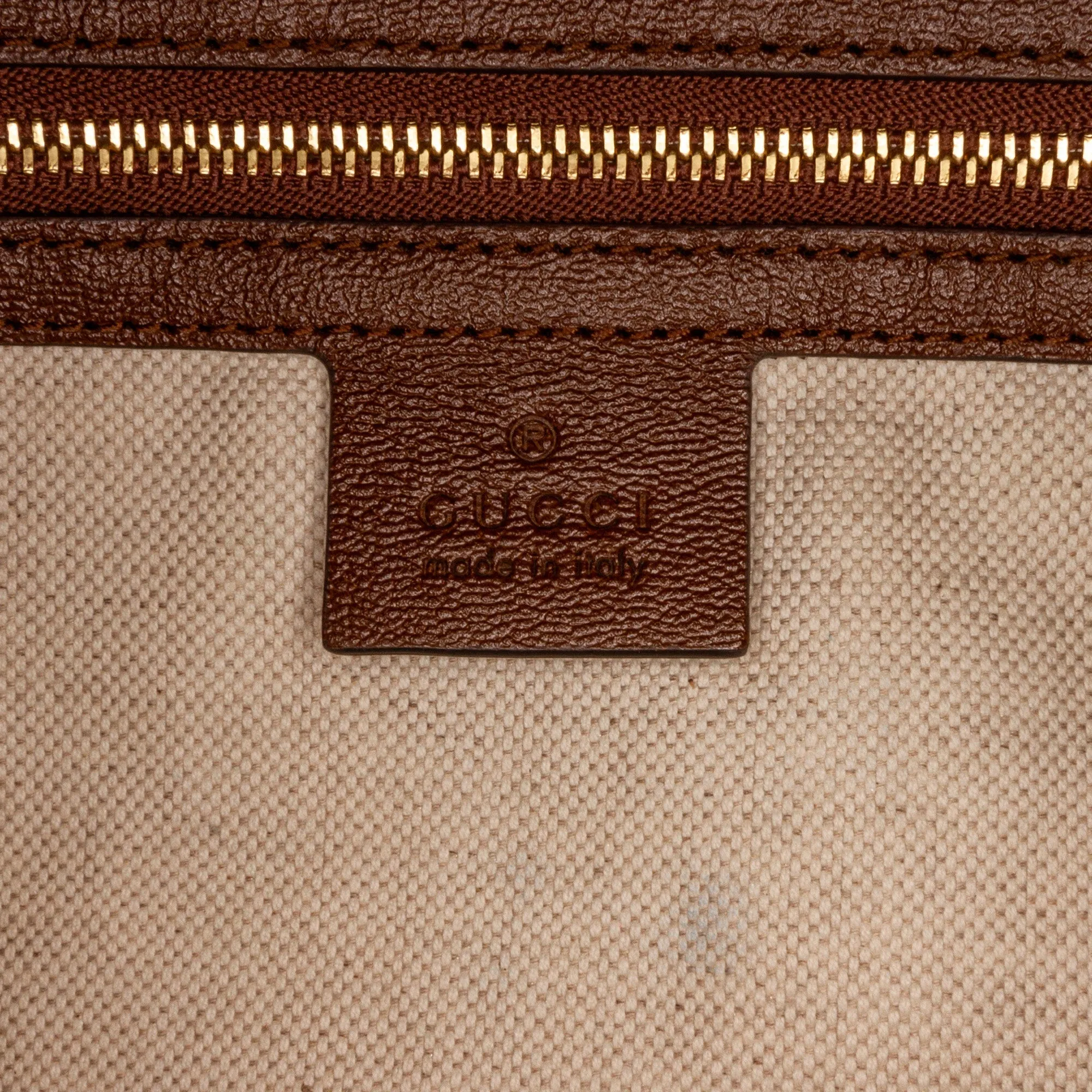 Brown Gucci Large GG Canvas 1955 Horsebit Chain Tote Satchel