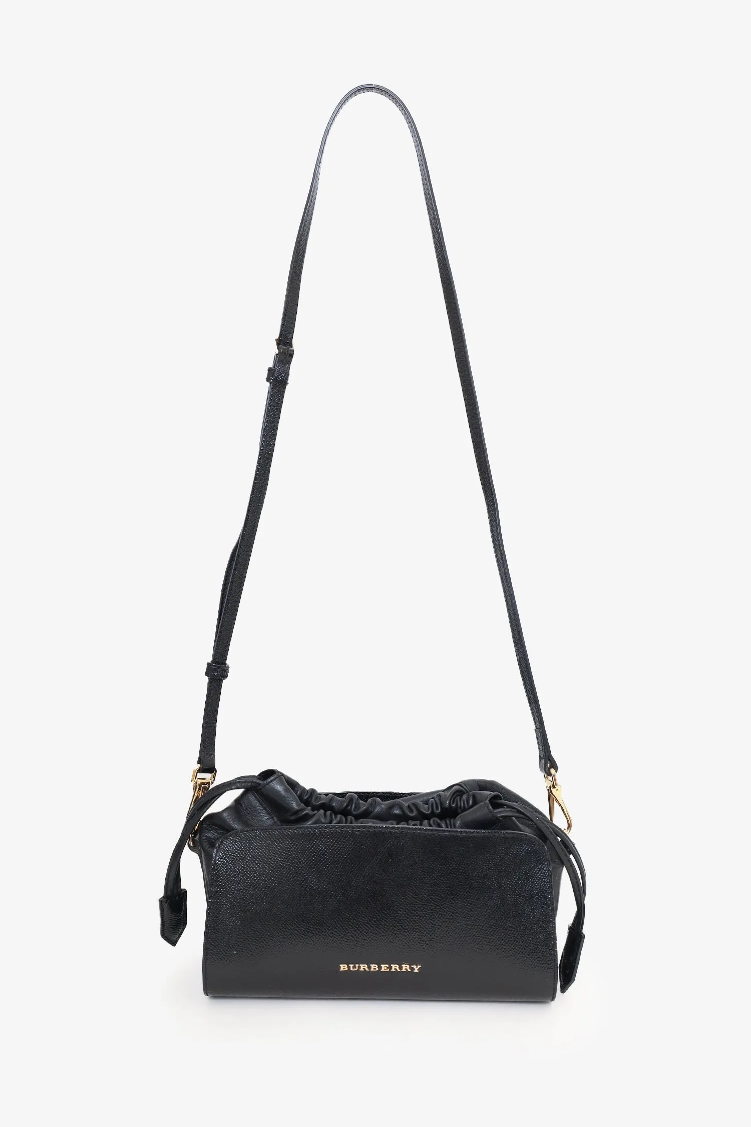 Burberry Black Leather 'Crush' Crossbody Bag