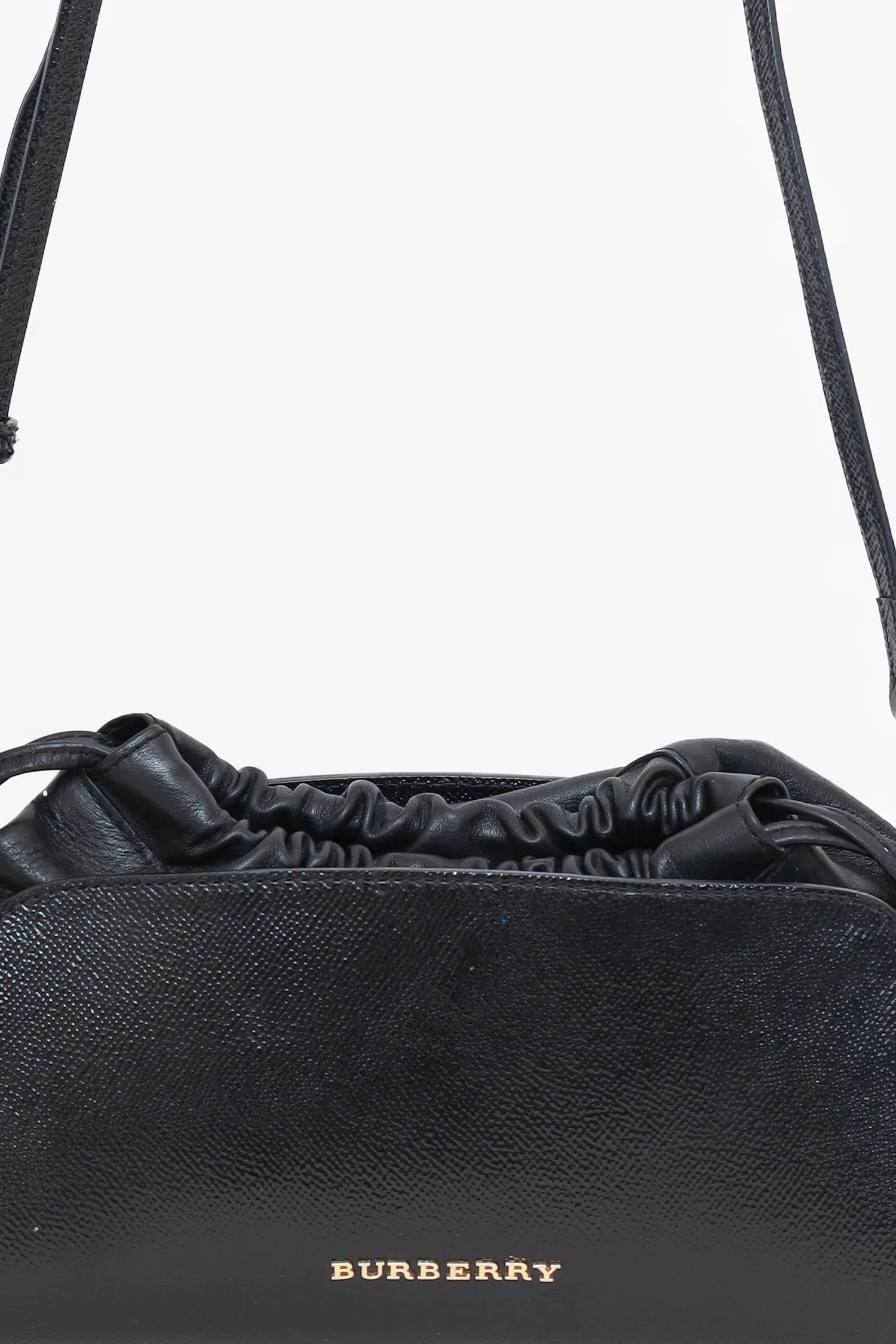 Burberry Black Leather 'Crush' Crossbody Bag