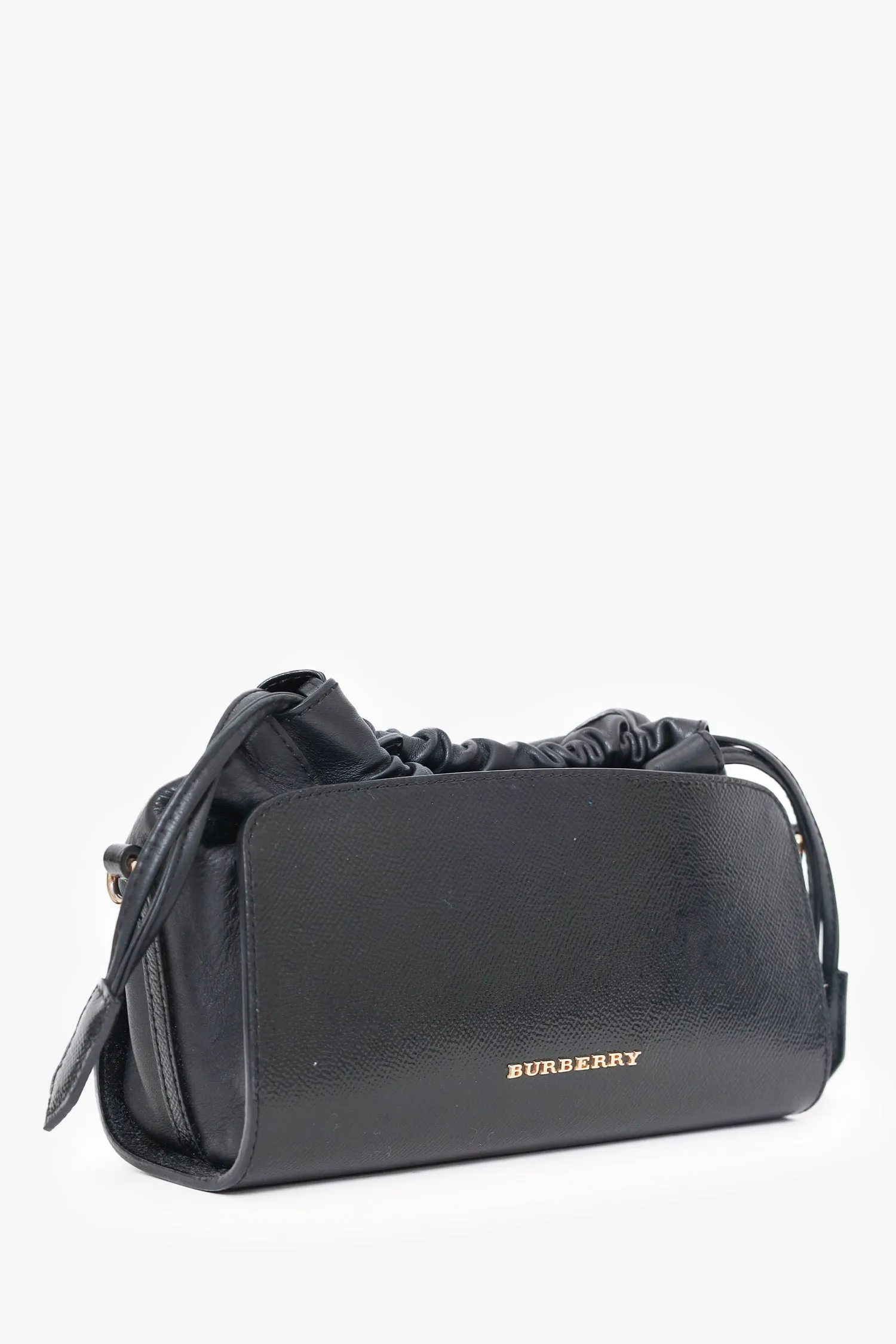 Burberry Black Leather 'Crush' Crossbody Bag