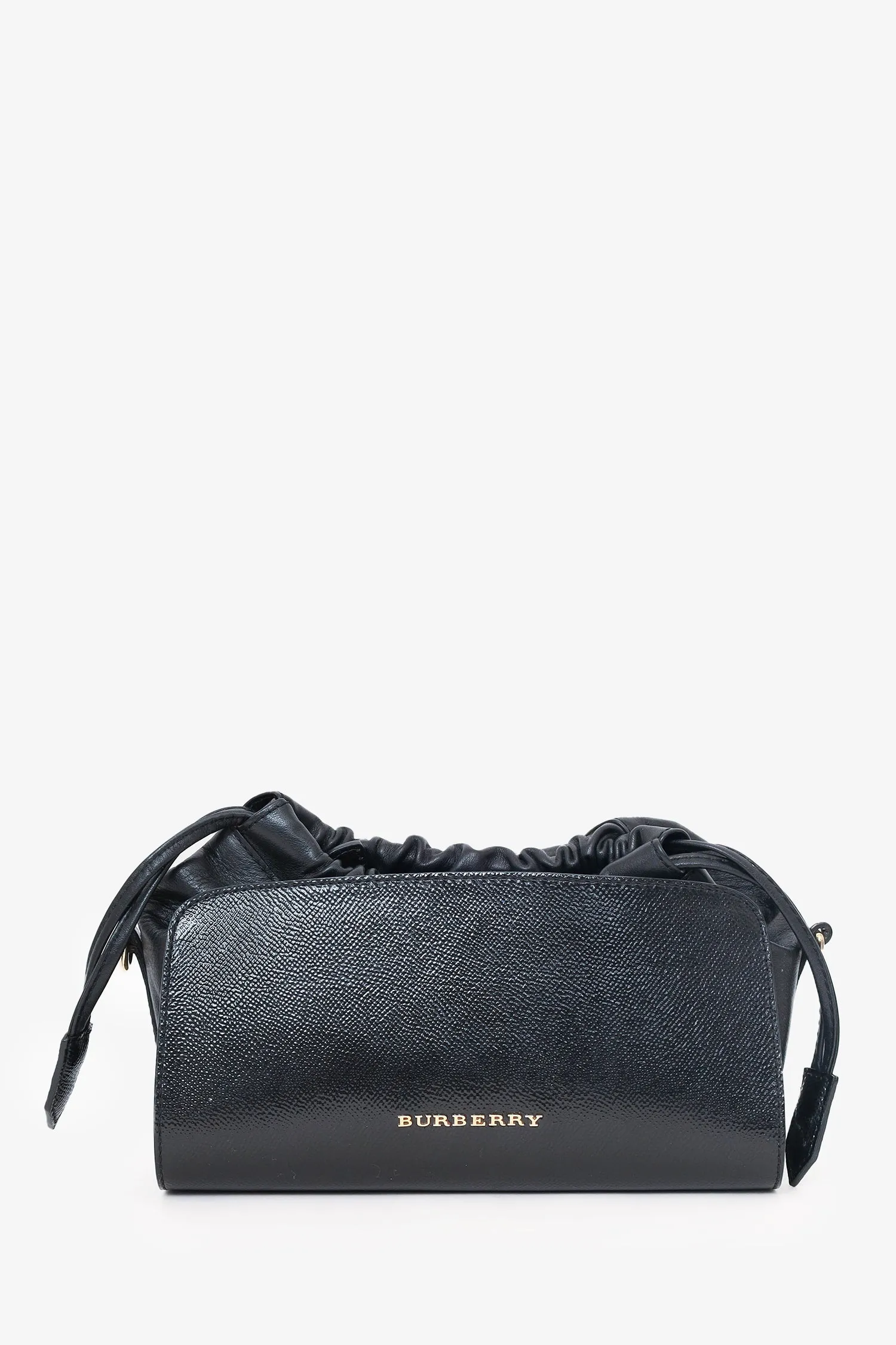 Burberry Black Leather 'Crush' Crossbody Bag