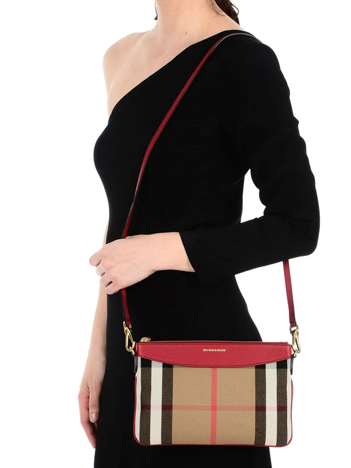 BURBERRY HOUSE CHECK DERBY CROSSBODY CLUTCH BAG