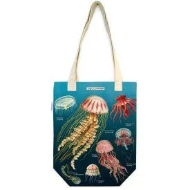 Cavallini & Co. Vintage Inspired Tote Bag  - 13" x 16" (33 cm x 40.5 cm) inch - Jellyfish
