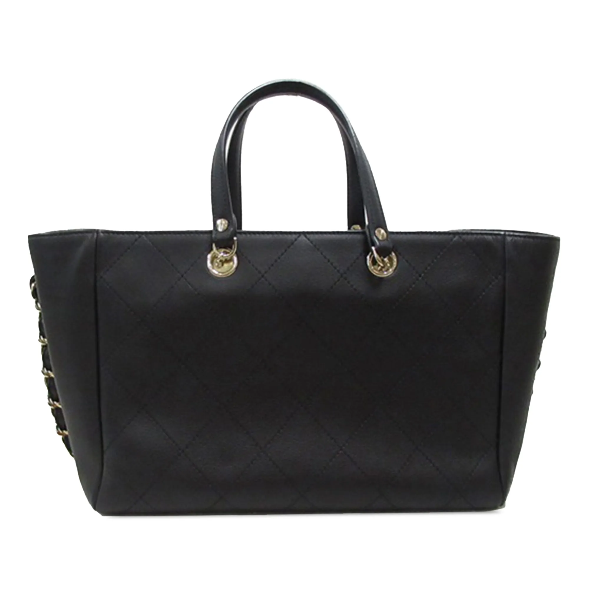 Chanel Small Bullskin Stitched Shopping Tote Satchel