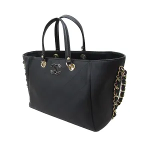 Chanel Small Bullskin Stitched Shopping Tote Satchel