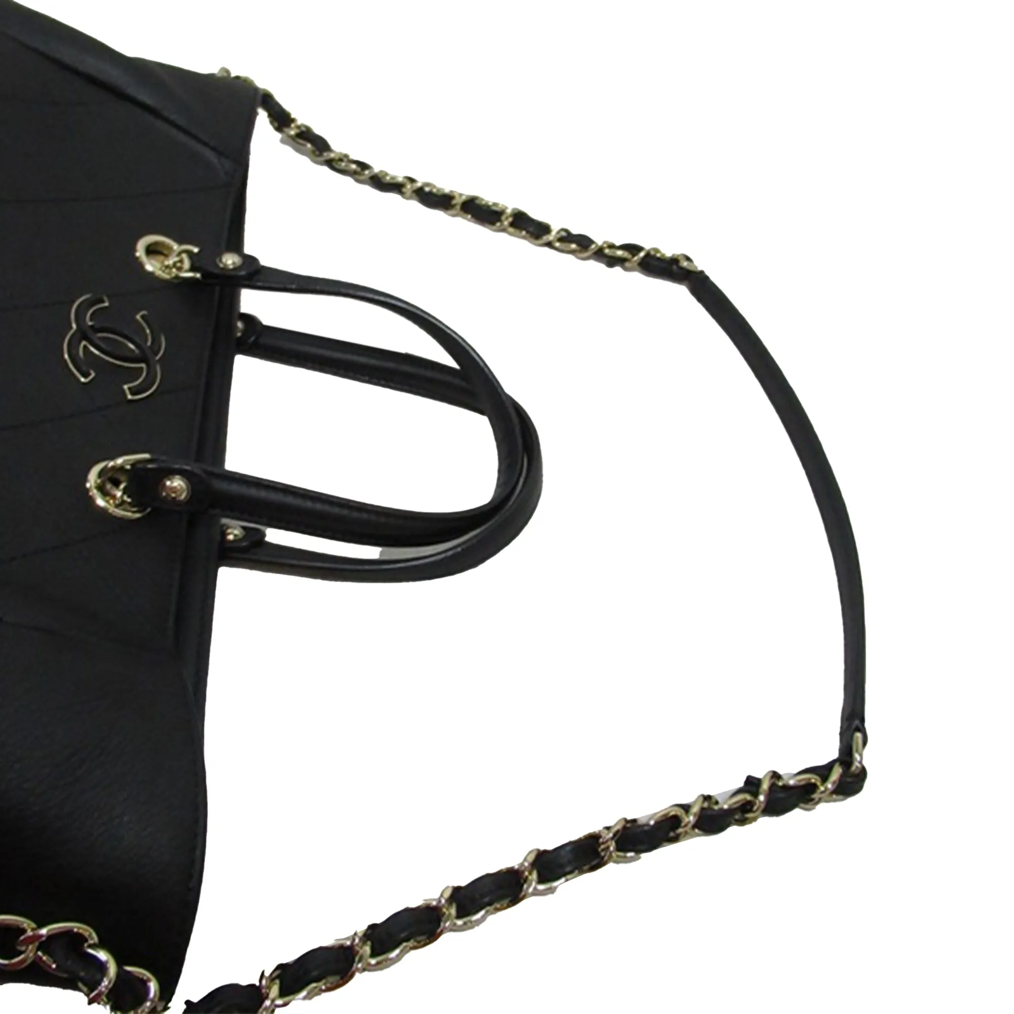 Chanel Small Bullskin Stitched Shopping Tote Satchel