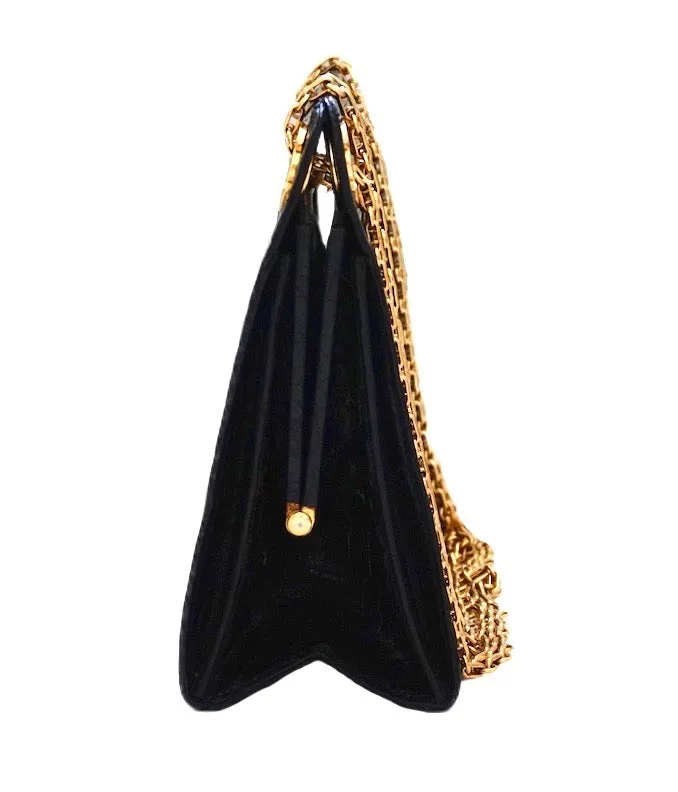 Chanel Vintage Black Crocodile Rare Mademoiselle Tote