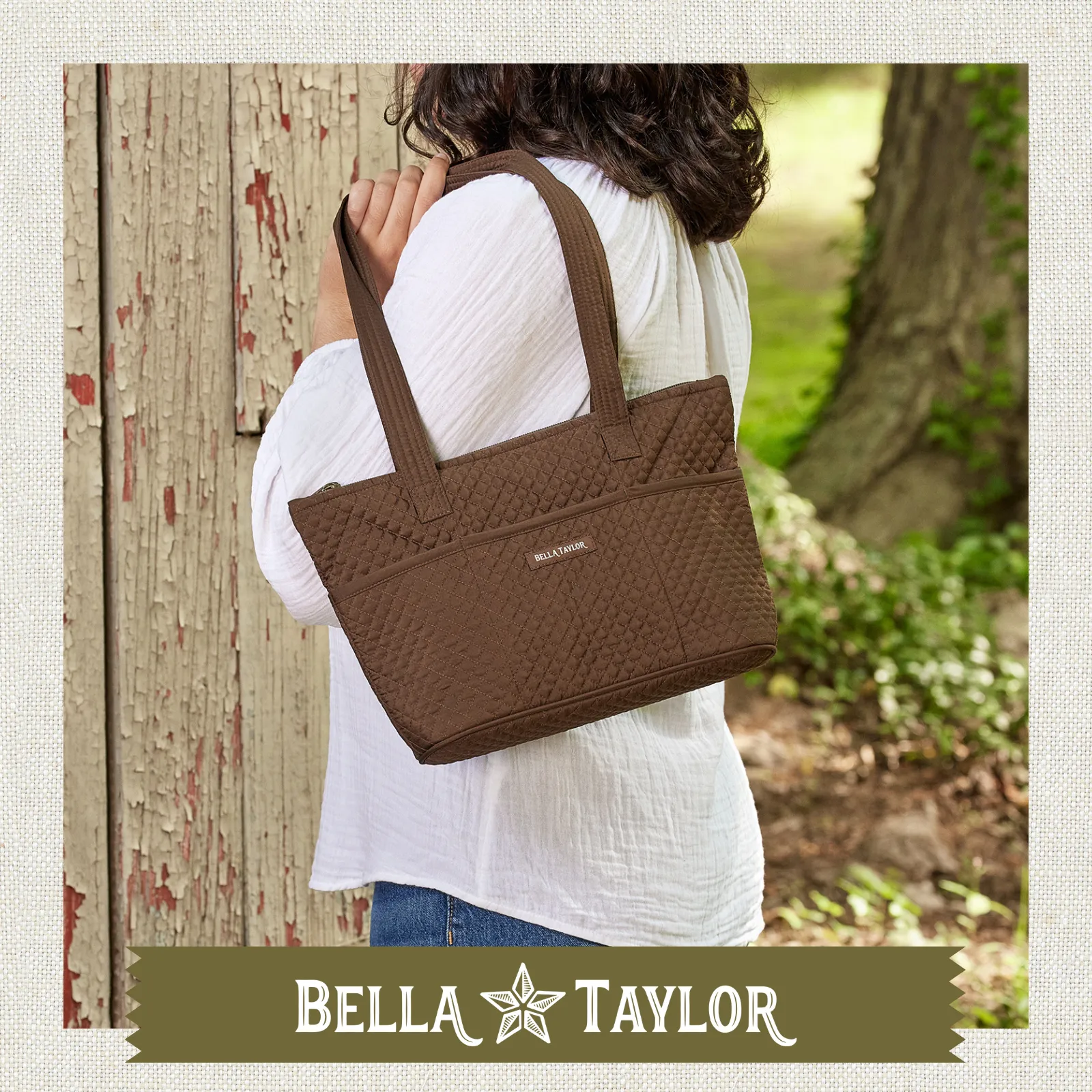 Chocolate Microfiber Small Shoulder Tote