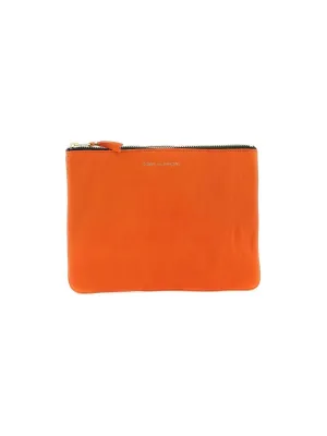 Classic Leather Zipper Clutch Bag