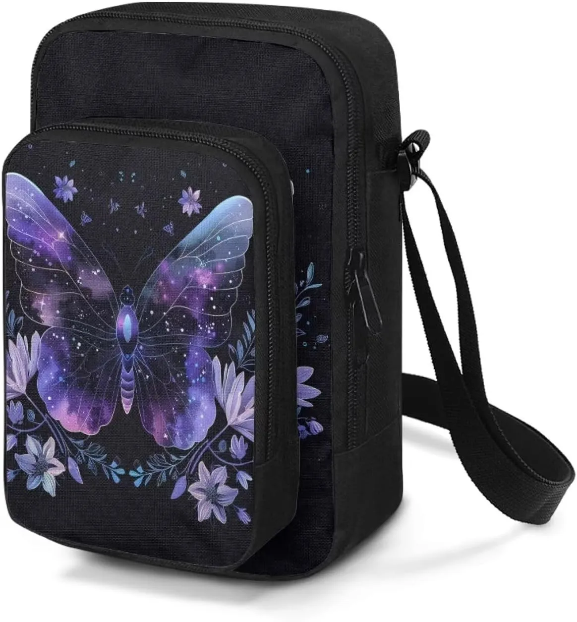 Cross-body Bag for Women Small Purse with Double Layer Zipper Pockets Shoulder Crossbody