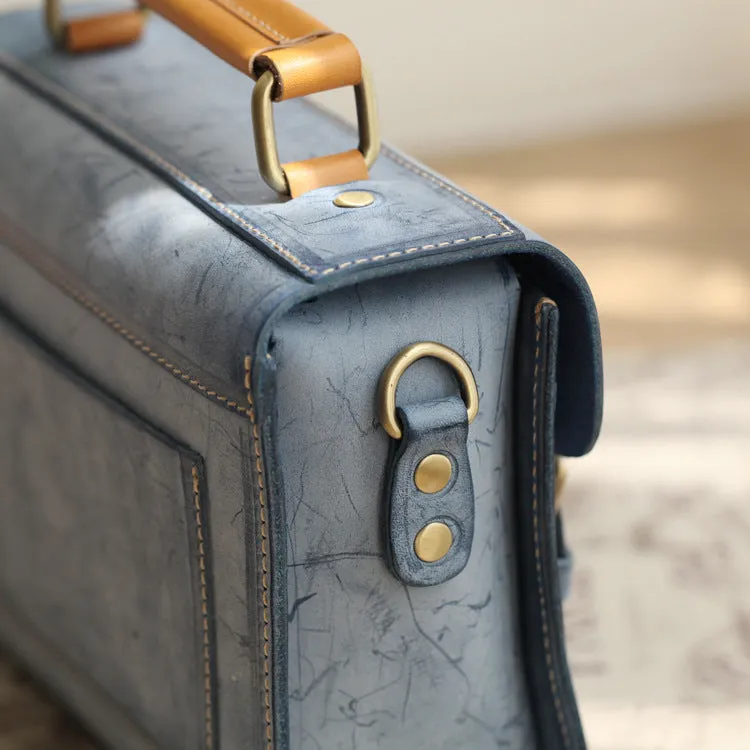 Cute Women's Waxed Leather Crossbody Satchel Purse Messenger Bag For Women