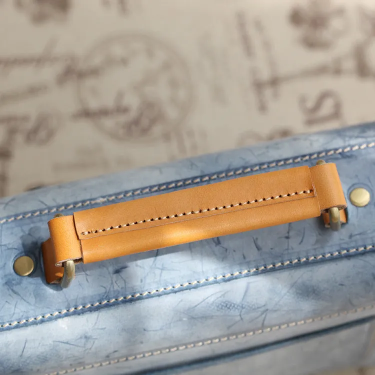 Cute Women's Waxed Leather Crossbody Satchel Purse Messenger Bag For Women