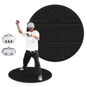 DEVASO Foldable VR Mat for Meta Quest 3S/Quest 3, Round Anti Fatigue Large Mat, Anti-slip and Comfortable Floor Mat, Premium Game Accessories Compatible with PSVR2, Oculus Quest 2/Pro/Apple Vision Pro