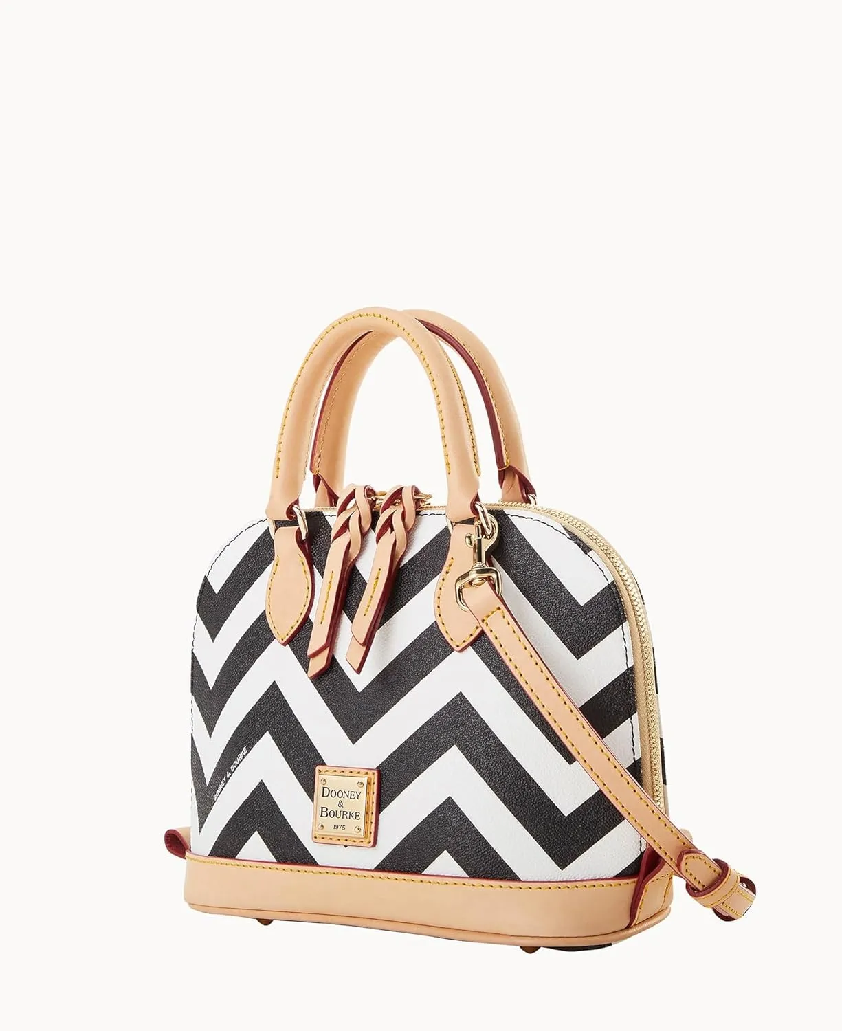 Dooney & Bourke Satchel Bags for Women, Chevron Bitsy Bag Satchel Handbag with Crossbody Strap