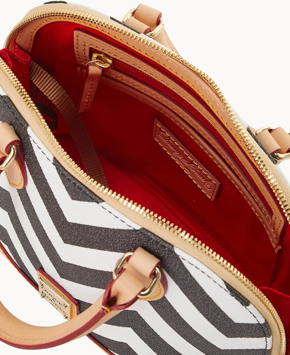 Dooney & Bourke Satchel Bags for Women, Chevron Bitsy Bag Satchel Handbag with Crossbody Strap
