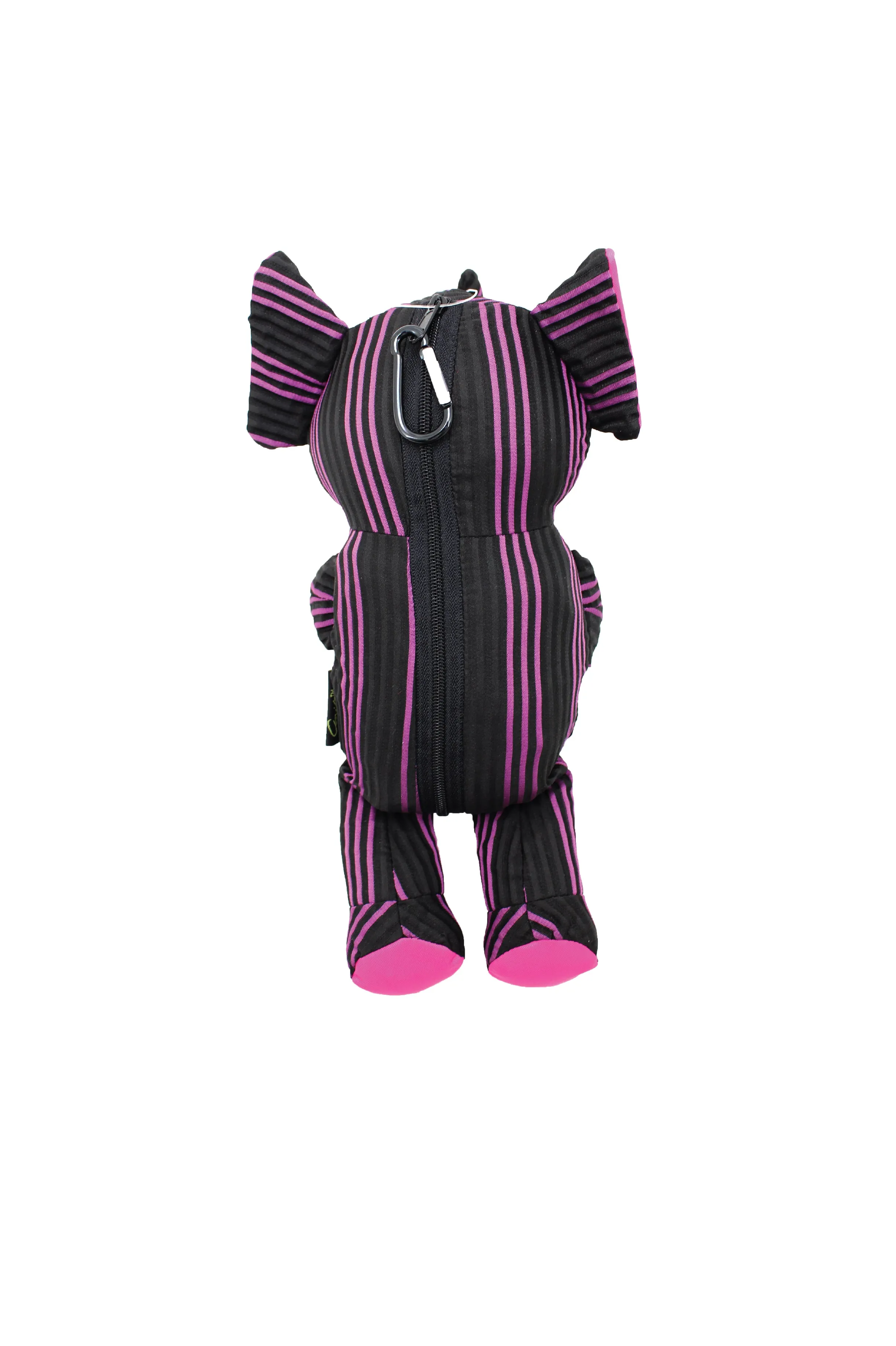 ELEPH FOLDABLE PLEAT 3 STRIPE - TOTE  L :  Black / Pink