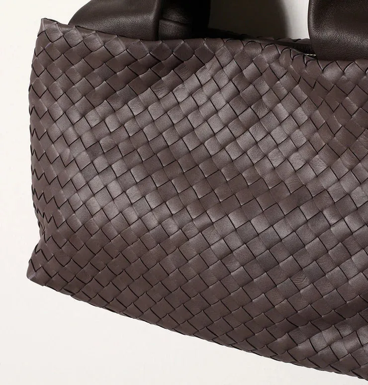 Eveline Medium Satchel - Woven Smoke