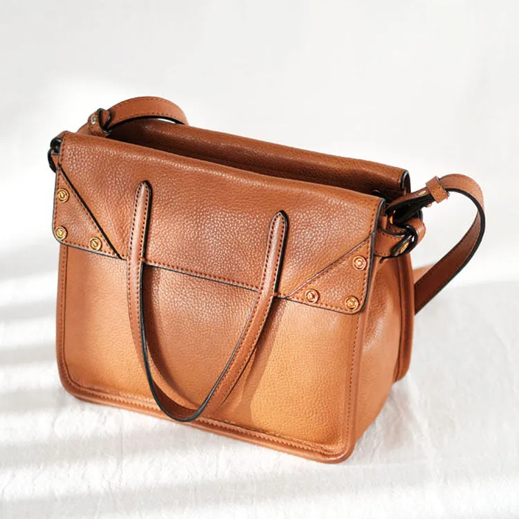 Foldable Women's Genuine Leather Crossbody Tote Handbags For Women