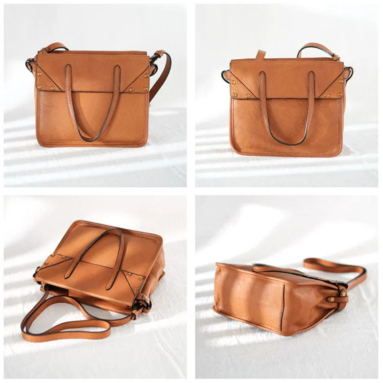 Foldable Women's Genuine Leather Crossbody Tote Handbags For Women