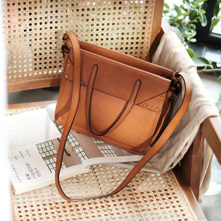 Foldable Women's Genuine Leather Crossbody Tote Handbags For Women