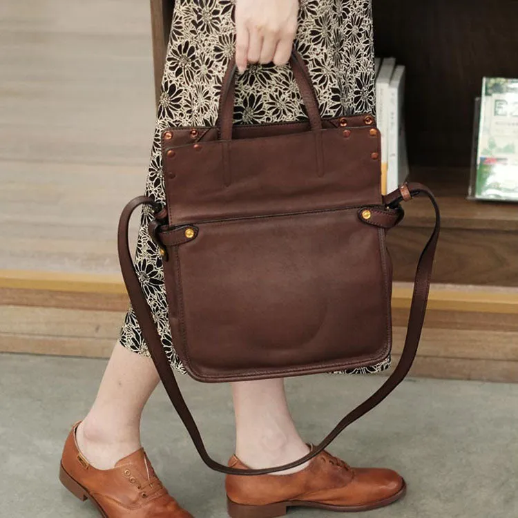 Foldable Women's Genuine Leather Crossbody Tote Handbags For Women