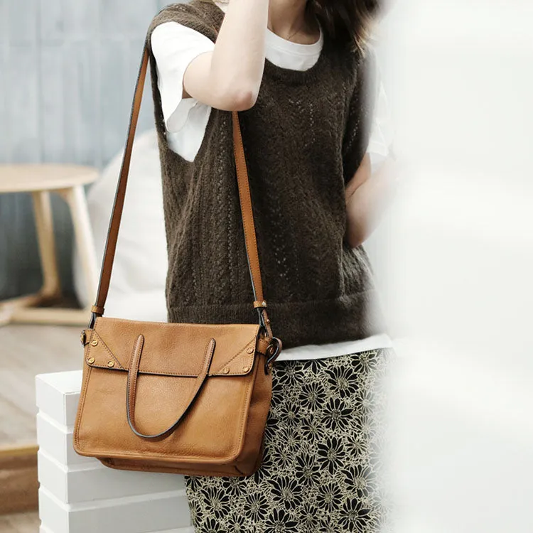 Foldable Women's Genuine Leather Crossbody Tote Handbags For Women