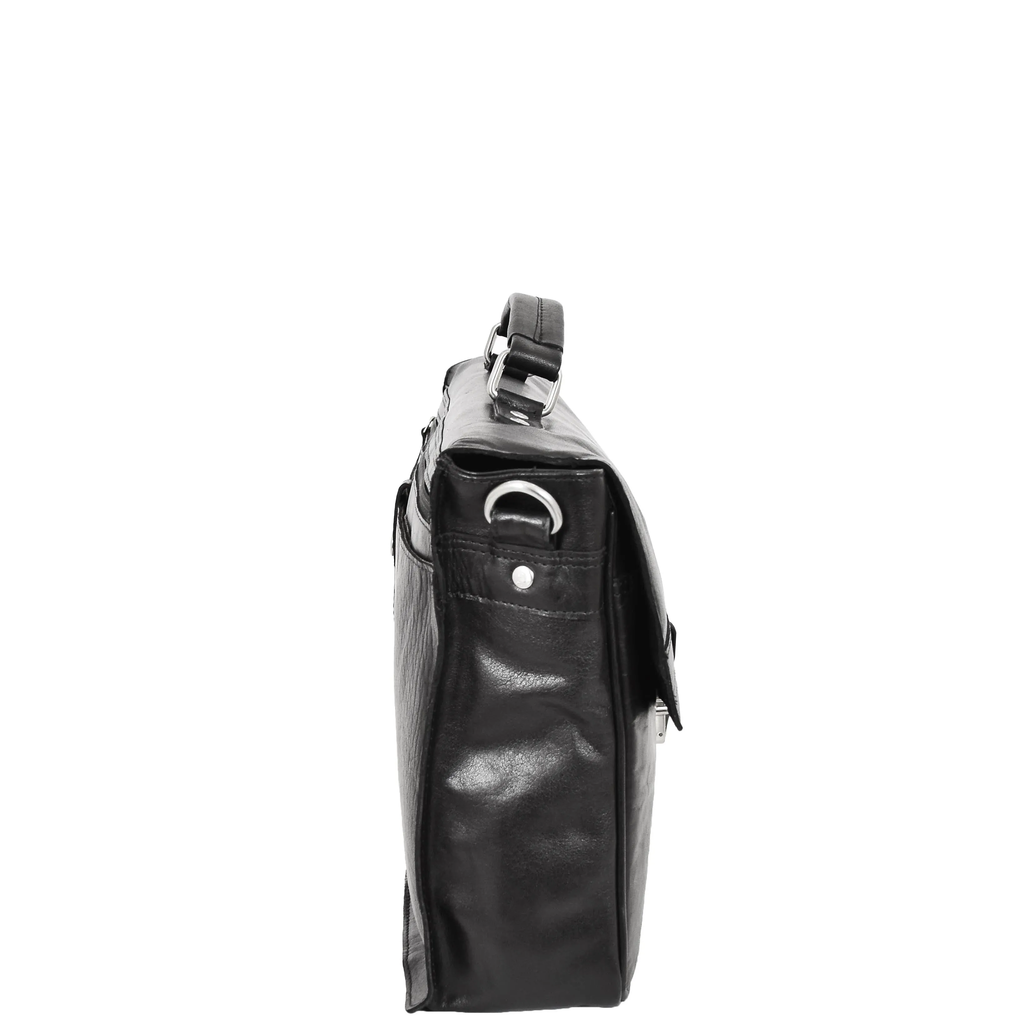 Genuine Leather Briefcase for Mens Business Office Laptop Bag Edgar Black