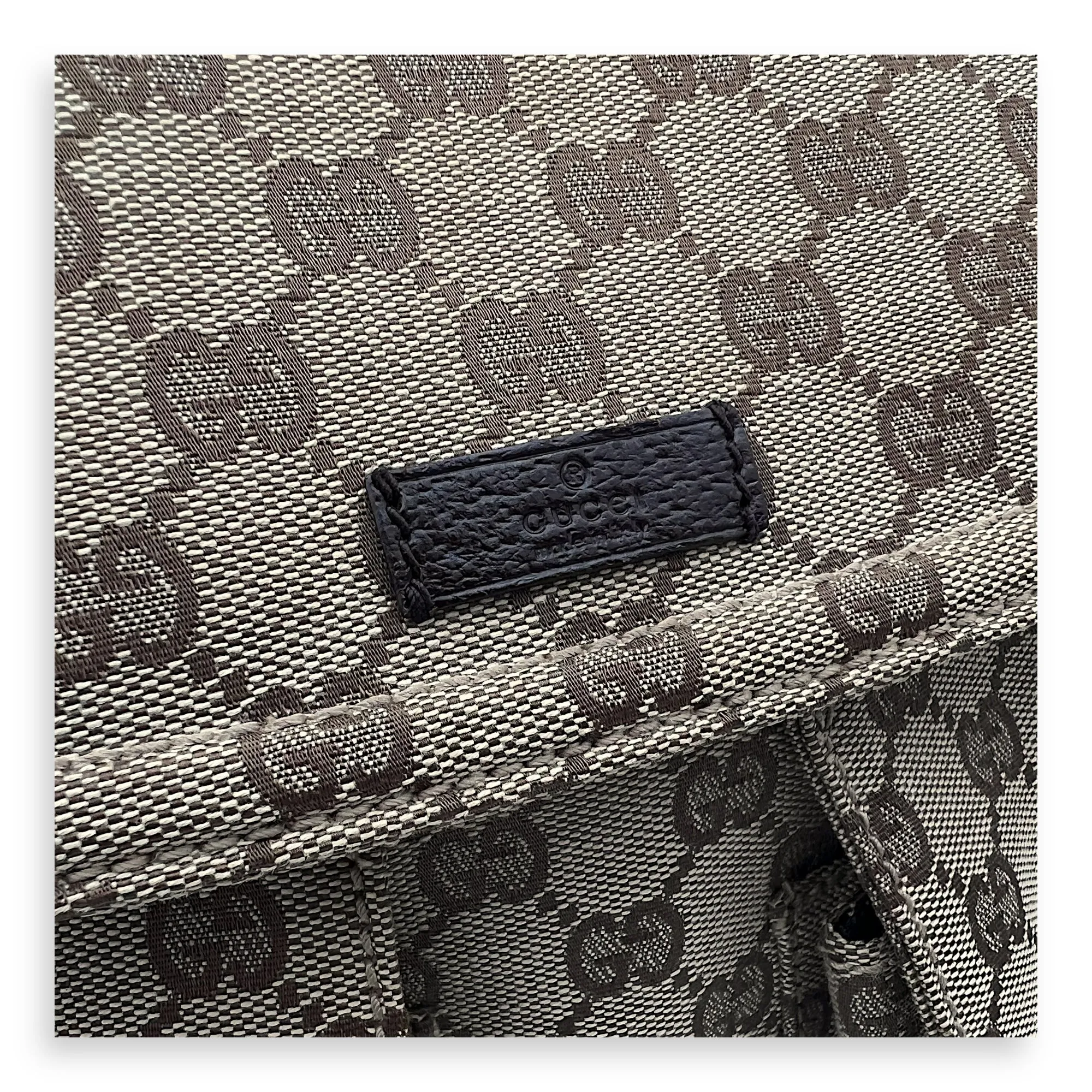 GG Canvas Brown Messenger in Jacquard, Silver hardware