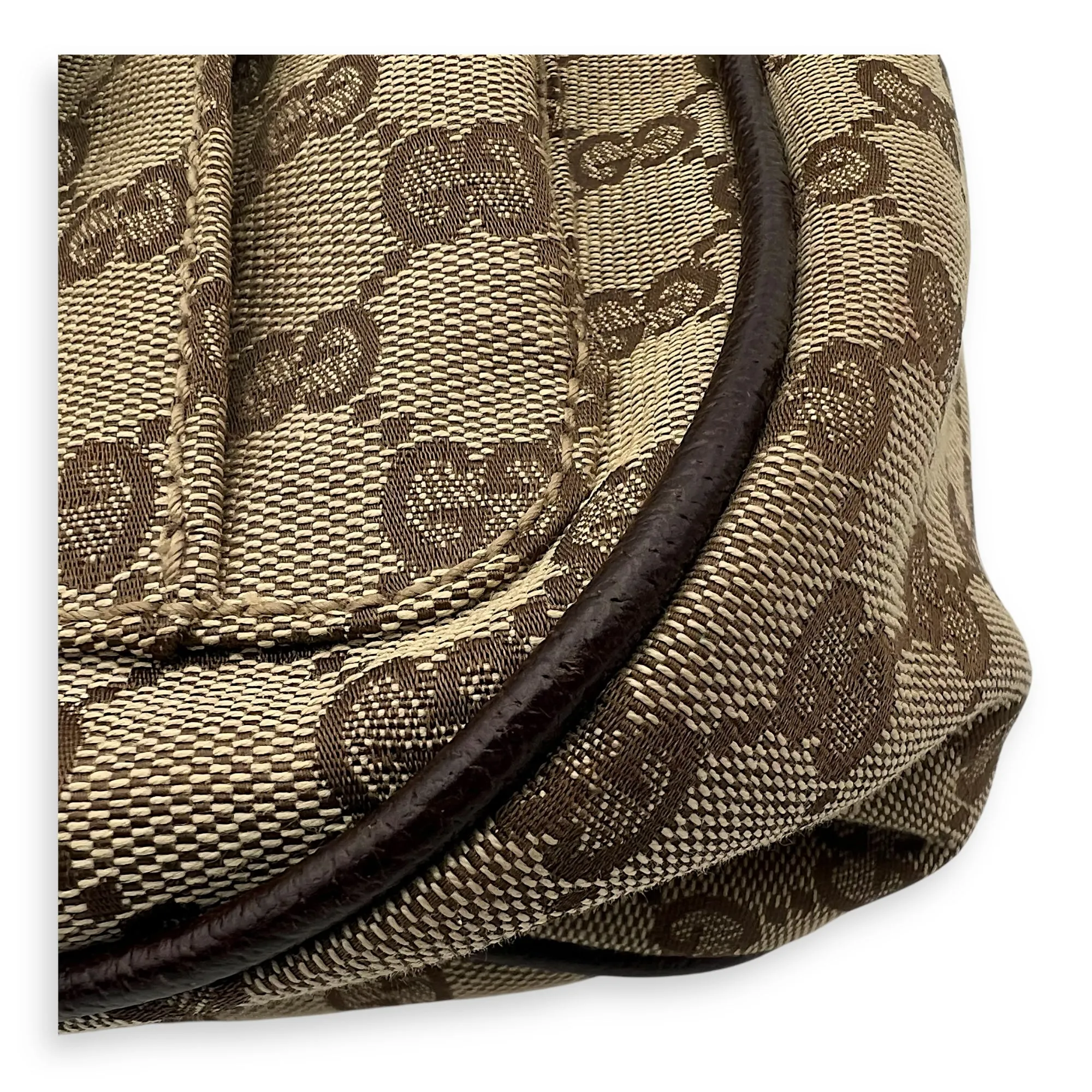 GG Canvas Brown Messenger in Jacquard, Silver hardware