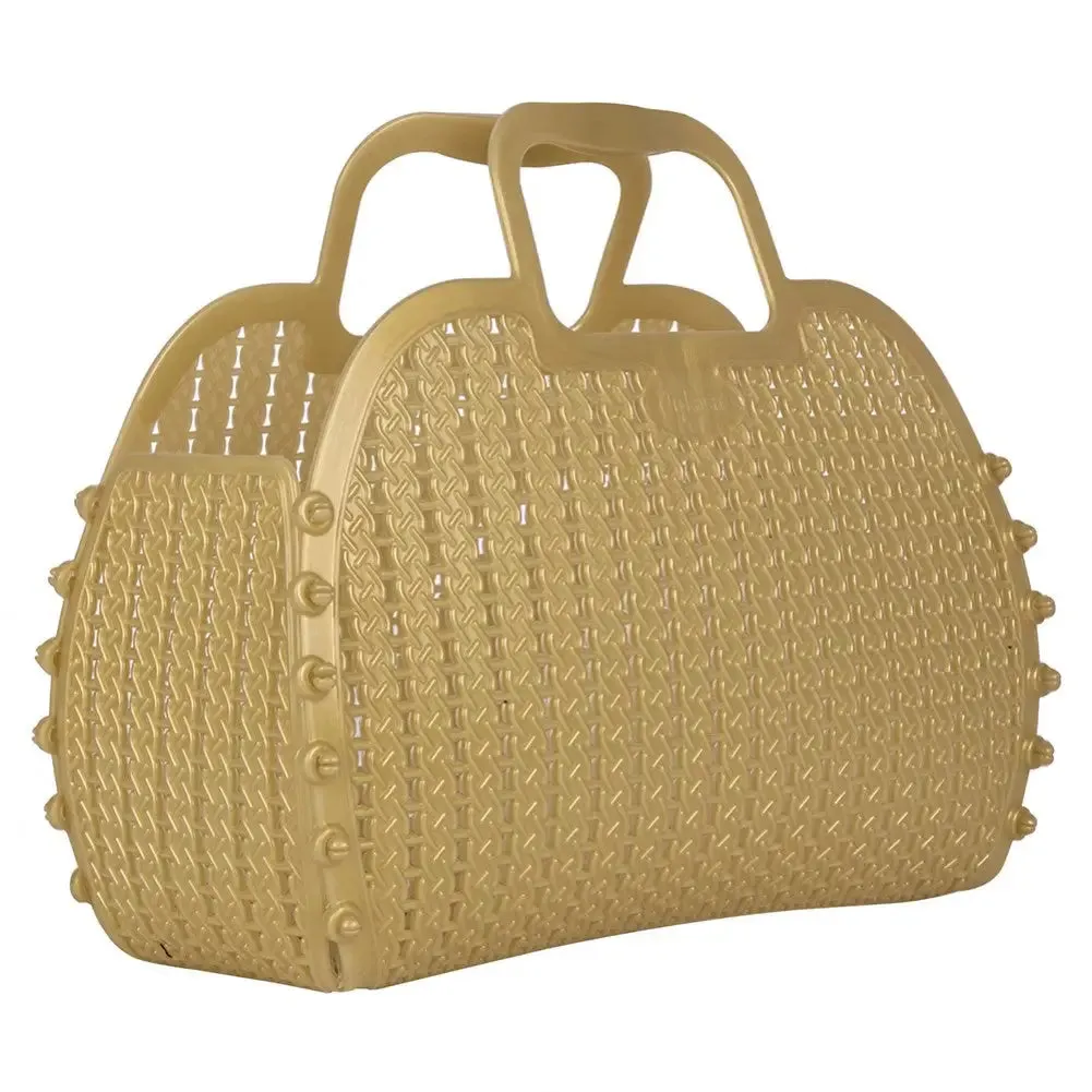 Gold Foldable Mini Plastic Women's Tote Bag