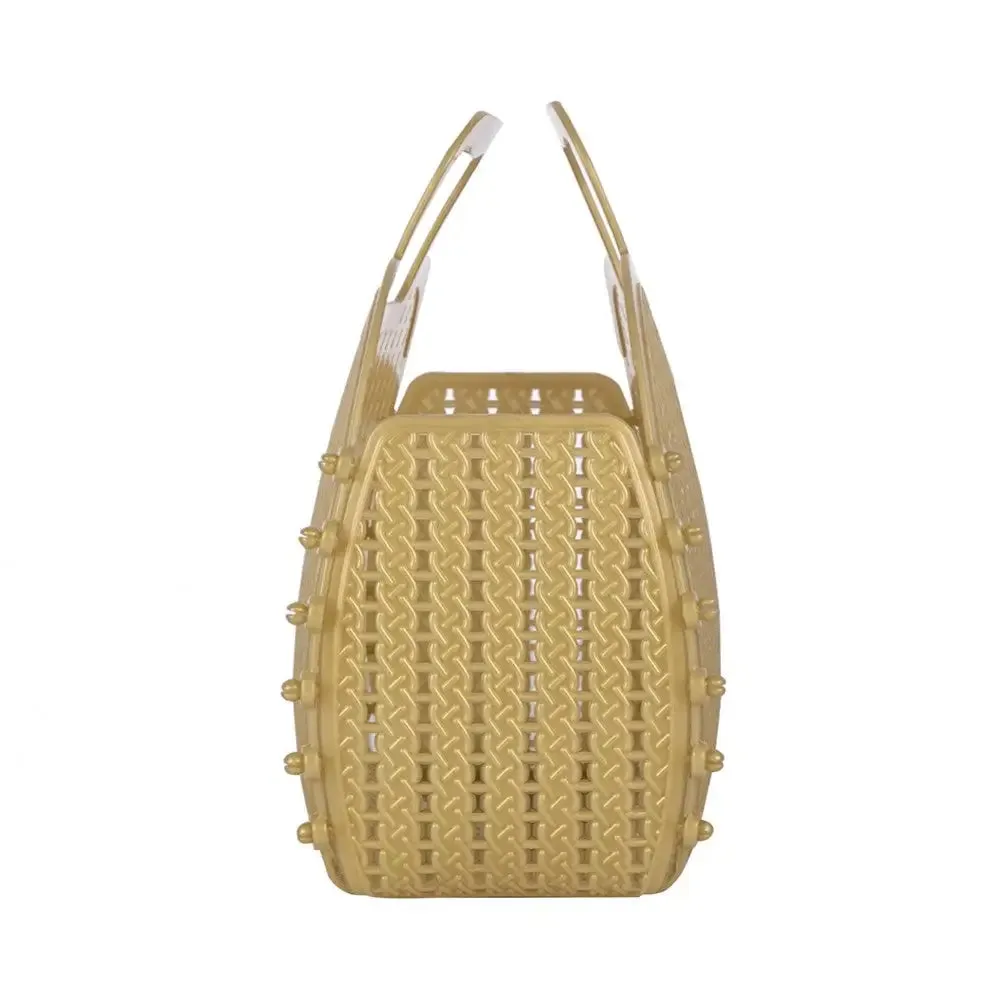 Gold Foldable Mini Plastic Women's Tote Bag