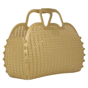 Gold Foldable Mini Plastic Women's Tote Bag