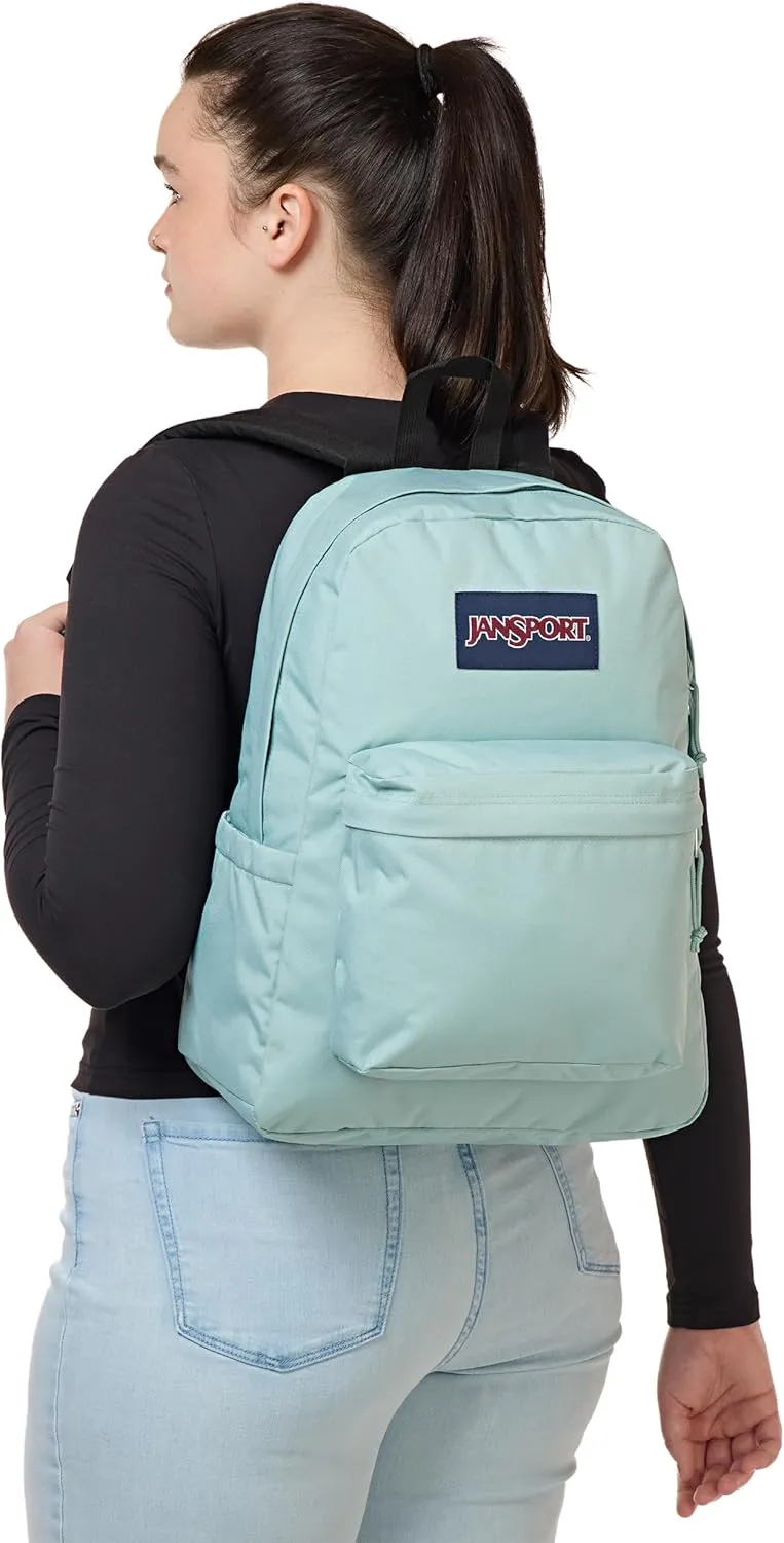 JanSport SuperBreak Plus Backpack with Padded 15-inch Laptop Sleeve and Integrated Bottle Pocket - Spacious and Durable Daypack for Work and Travel - Faded Sage