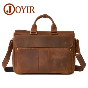 Joyir Brand Men Briefcases Vintage Male Handbag Business Men Laptop Genuine Leather Men Crossbody