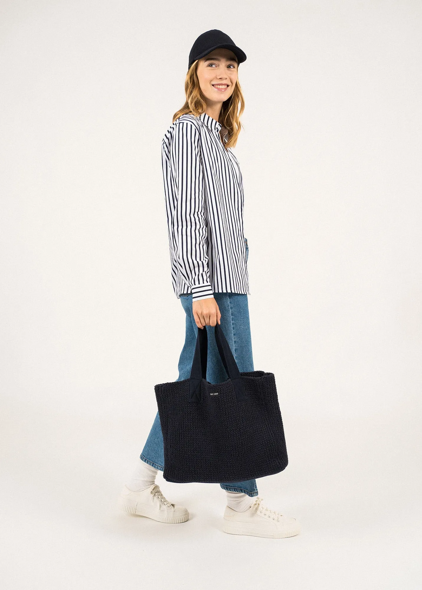 Knitted Bag - in cotton (NAVY)