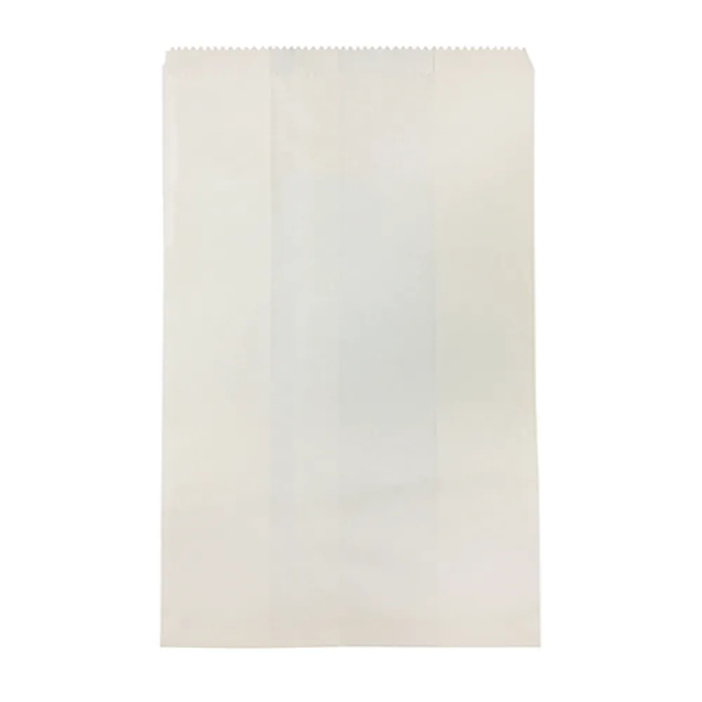 Long Sponge Flat Paper Bag White - 500/PK