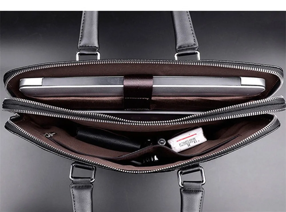 Luxurious Genuine Leather Men's Professional Briefcase