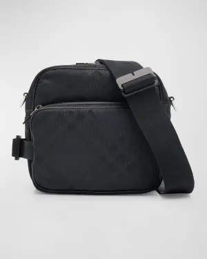 Men's Check Jacquard Crossbody Bag