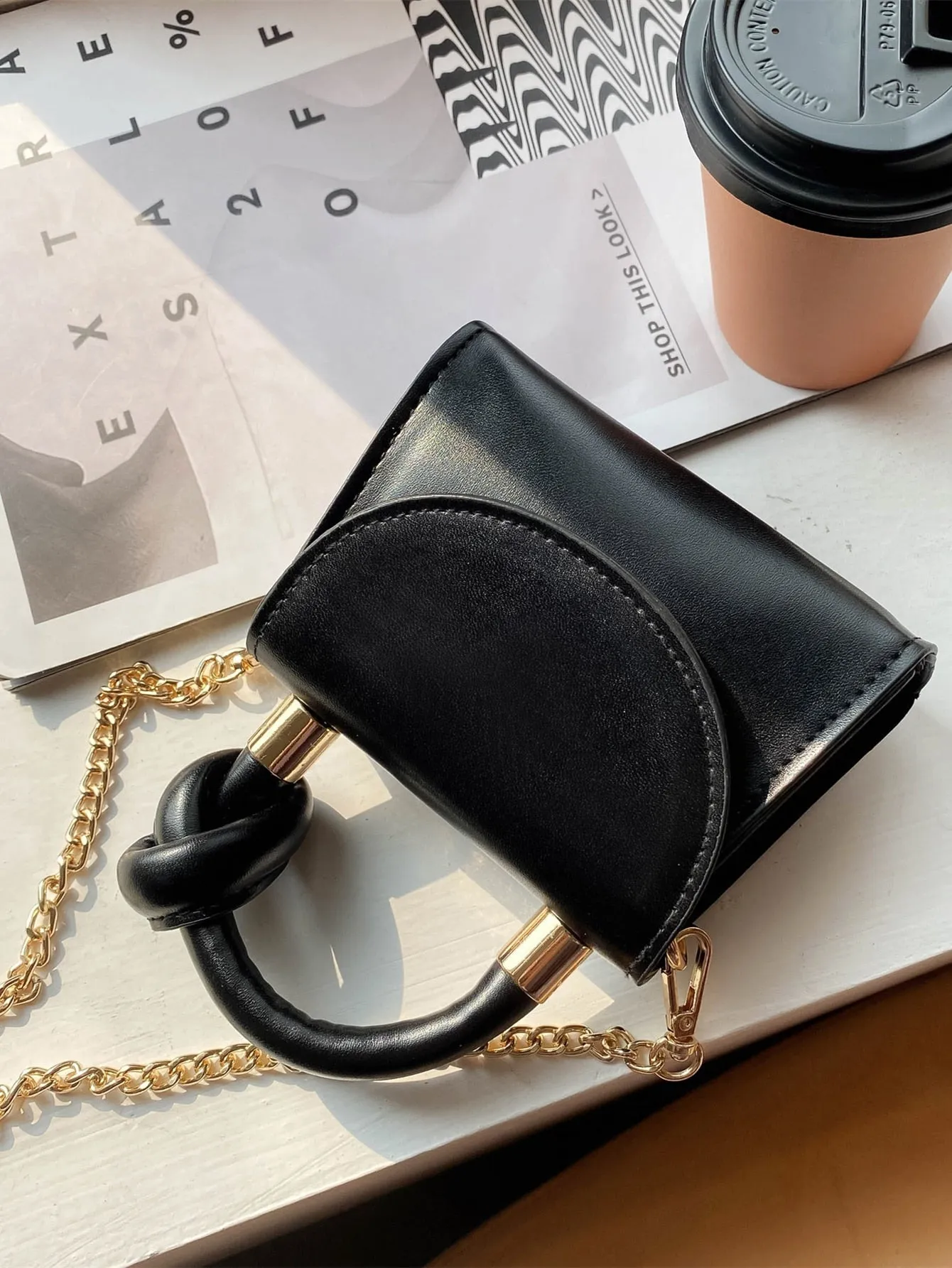 Mini Knot Decor Chain Satchel Bag