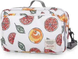 MOMIGO Baby Diaper Caddy Bag - Diaper Caddy Tote Baby Stroller Bag Nursery Storage Bin for Diapers, Wipes & Toys Mini Diaper Bag for Outdoor Grapefruit