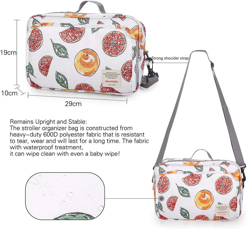 MOMIGO Baby Diaper Caddy Bag - Diaper Caddy Tote Baby Stroller Bag Nursery Storage Bin for Diapers, Wipes & Toys Mini Diaper Bag for Outdoor Grapefruit